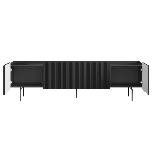 Szafka RTV Malmi 200 cm - czarny mat / czarne nóżki
